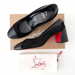 CHRISTIAN LOUBOUTIN | Miss Duvette 55 Black Suede Leather Pumps Red Sole EU 39